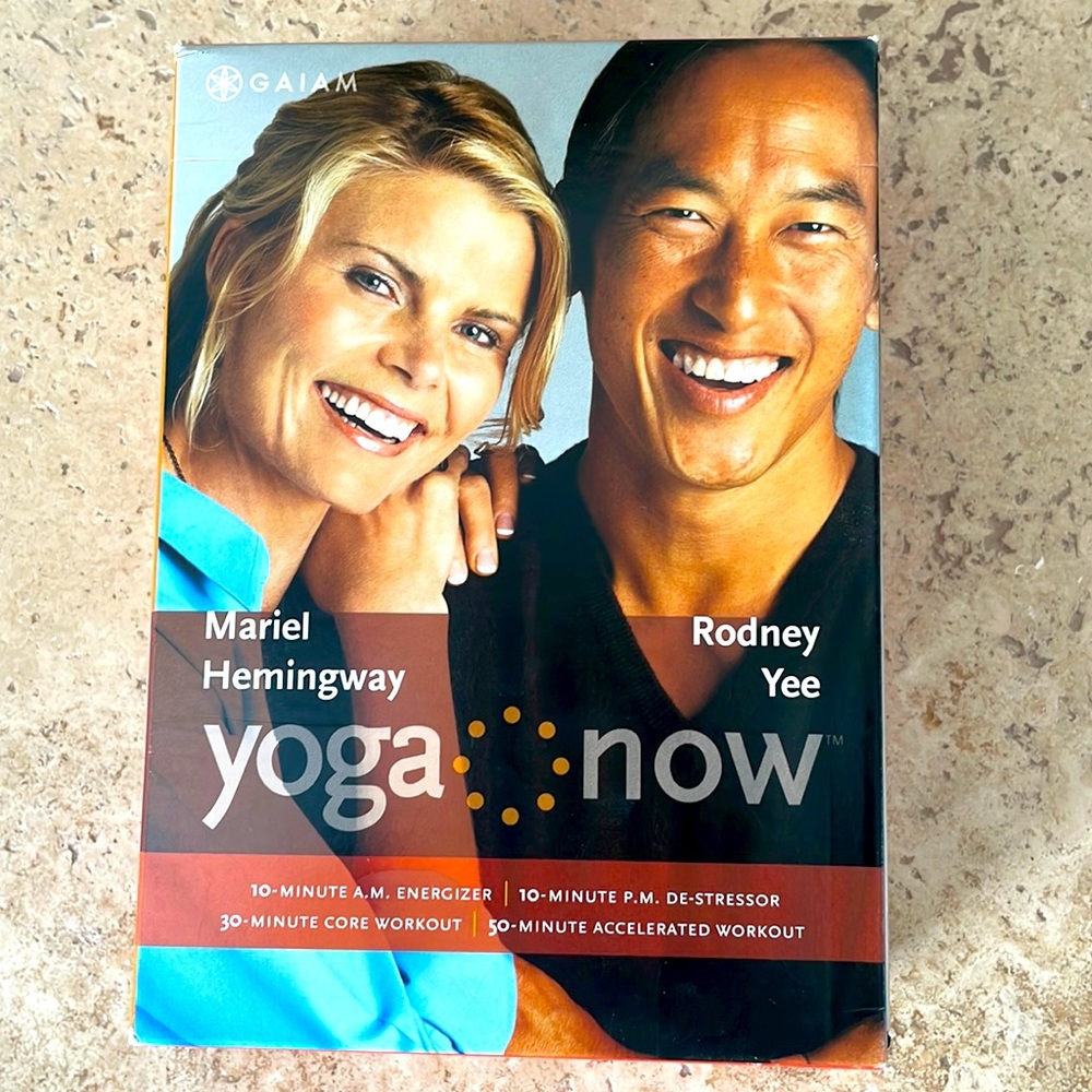 4 DVD famous Yoga Now program. Rodney Yee & Mariel Hemingway
